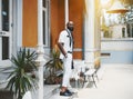 A stylishÃÂ bearded afro guy outdoors